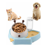 Dispensador Plato Bebedero Agua Comida Perros Gatos Mascotas