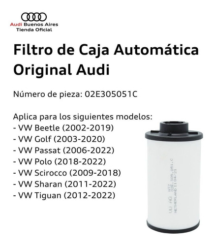 Filtro De Caja Transmisin Automtica Original Audi Foto 3