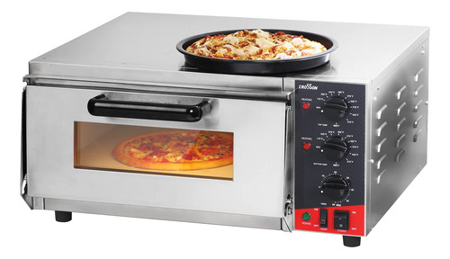 Crosson Horno De Pizza Comercial De 16 Pulgadas Con Piedra D