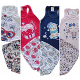 Pijama Feminino Infantil Verão Curto Estampado Divertido 1a3