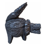 Molcajete Piedra Volcánica Forma Quetzalcóatl Artesanal 38cm