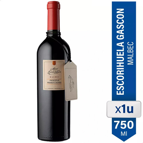 Vino Escorihuela Gascon Pequeñas Producciones Malbec 750ml