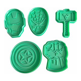 Kit Cortantes De Repostería Galletitas Masa Avengers Marvel