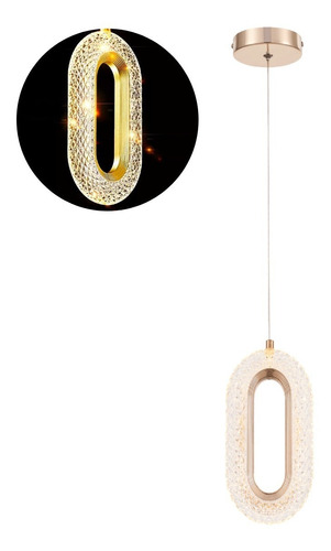 Lustre Pendente Anel Oval Cristal Pendulo Cabeceira Lavabo