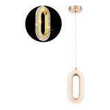 Lustre Pendente Anel Oval Cristal Pendulo Cabeceira Lavabo