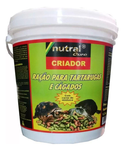 Ração Nutral Para Tartarugas Jabuti E Cágados 1,300kg