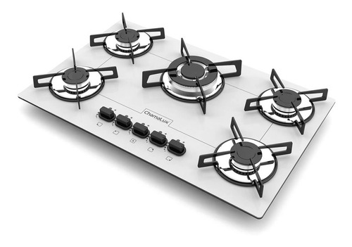 Fogão Cooktop Tripla Chama 5 Bocas Bivolt Branco Chamalux