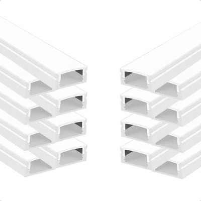 Kit 10 Perfil Slim 2 Metros Sobrepor Para Fita Led Barra Aluminio Cor Da Barra Branco Não Acompanha Led