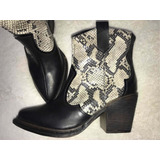 Bota Texana Talle 38 Animalprint Cuero Reptil 24 Cm A 24,5