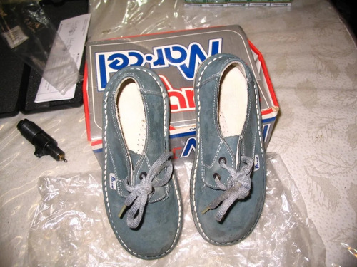Zapatos Niño Marcel Gris Azulino Talle 26 Acordonado En Caja