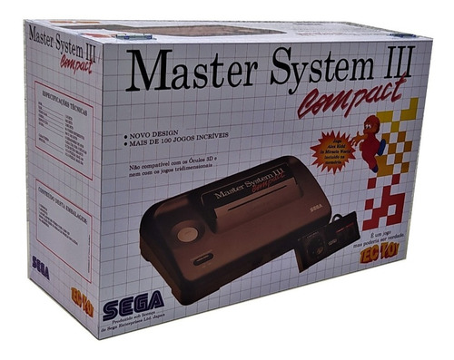 Caixa Vazia Master System 3 Compact Alex Kid De Madeira Mdf