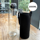 Botella De Agua De Vidrio De 2 Litros, Portátil For Viajes