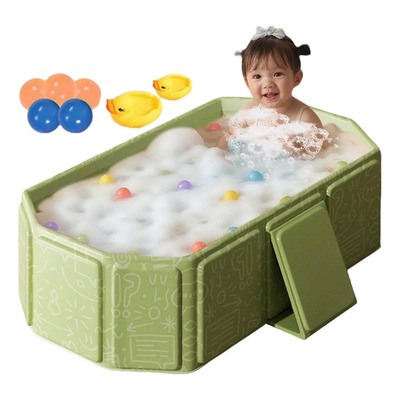 Bañera Plegable Para Bebés Houtclort Para Niños, Color Verde