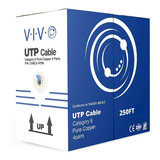 Cable Ethernet Cat6 Utp 250 Pies Vivo Bulk 23 Awg Azul