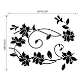 Nuevo Adhesivo De Pared Con Diseño De Flores, Mural Negro, D