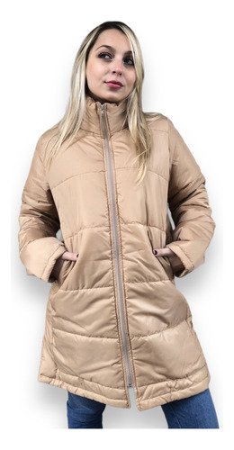 Campera Mujer Inflable Puffer Abrigada Talles Grandes Larga