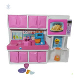 Cozinha Infantil De Brinquedo Completa Grande Sai Água Rosa 