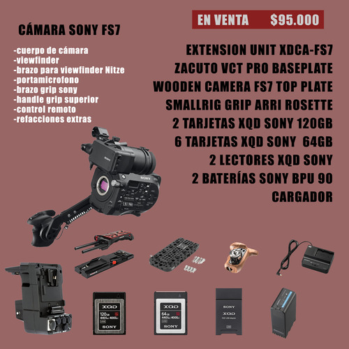 Cámara Sony Fs7 Con Extensión Xdca Y Extras