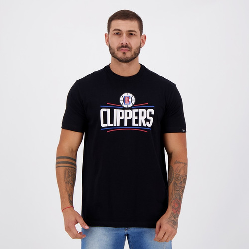 Camiseta New Era Nba Los Angeles Clippers Strike Preta