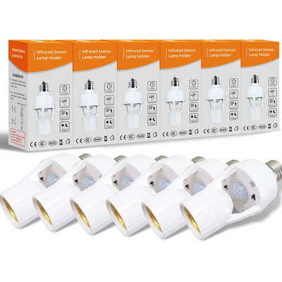 Vanance® 6 Porta Lámpara Sensor De Movimiento 360° Grados Infrarrojo E27 Socket Para Foco Portalámpara Con Sensor Interruptor De Retardo De Luz De Inducción Ajustable En El Edificio 110-240v Blanco | MercadoLibre