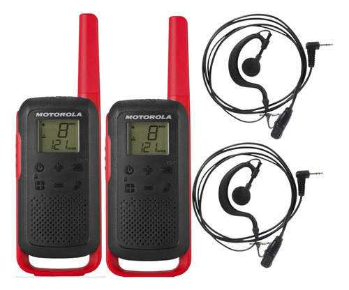 Kit 4 Radio Comunicador Motorola T210br Ht E Fone Ouvido Ptt