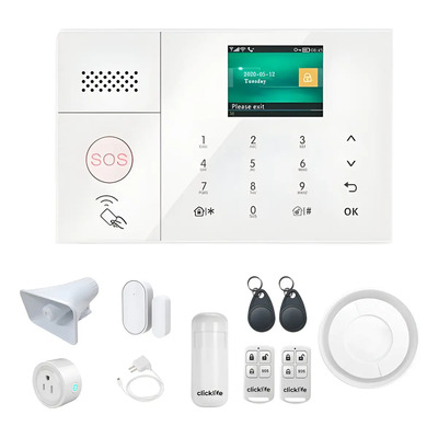Alarmas Casa Negocio Touch Wifi Inalámbrica 2 Sirenas Color Blanco | Meses sin interés