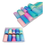 Papel Foil Decorativo Para Uñas Colores Degradados