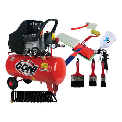 Kit Pintor Compresor Goni 920P 24L 2HP Con Pistola Manguera | Envío gratis
