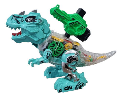 Robot Dinosaurio Gear Engranaje Luces Sonido Pistola Agua