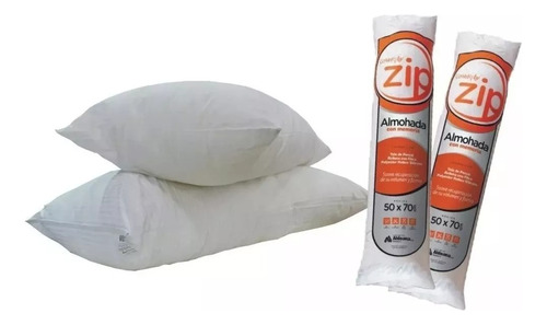 Almohadas Zip Coverfly Comprimida Percal 50x70cm Pack X2 