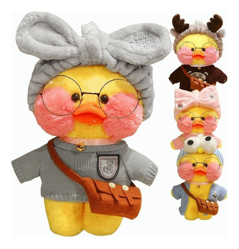 Brinquedo De Pelúcia Kawaii Yellow Lalafanfan Duck De 30 Cm