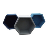 3 Pç Nicho Hexagonal Colmeia 23x26 X 10  Mdf 15mm