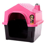 Casinha Para Cães Com Chaminé Durapets Nº5 Cor Rosa