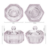 2. Vaso De Cristal Para Liquido De Uñas Con Tapa