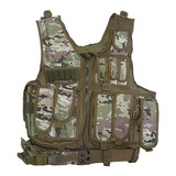 Colete Camuflado Tatico Ajustavel Airsoft Paintball Verde