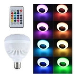 Foco Led Bocina Bluetooth 12w Rgb Bombilla Led Inteligente