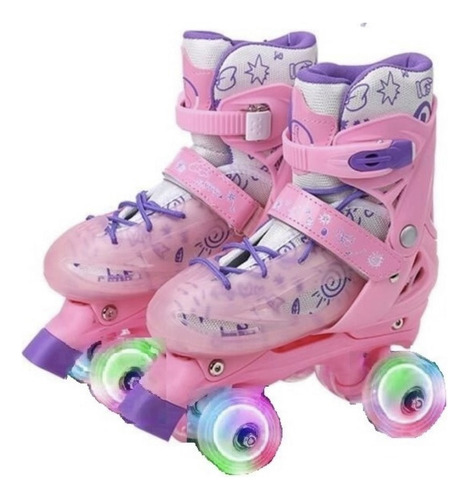 Patins Quad Infantil H/m Regulável Rodinhas Led Menor Preço