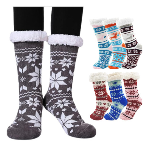 Pack 6 Pantuflas Calcetines Chiporro Mujer Antideslizante 