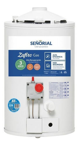 Termotanque A Gas Señorial 30l Zafiro A/r Sup/inf