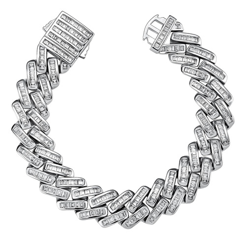 Topgrillz Pulsera De Eslabones Cubanos De Miami Con Diamante