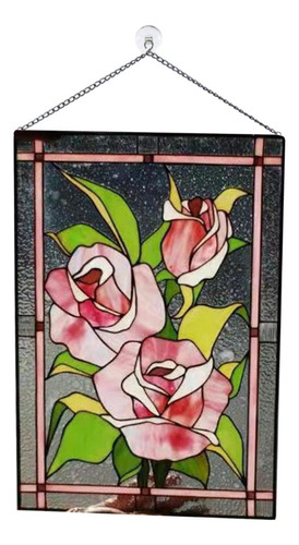 Cortinas Da Janela De Vitral, Flores Decorativas De Vidro