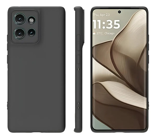 Capa Capinha Aveludada Para Moto G75 6,8 + Película