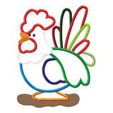 Matriz Para Bordados Maquina Animales Gallo De Colores 3904