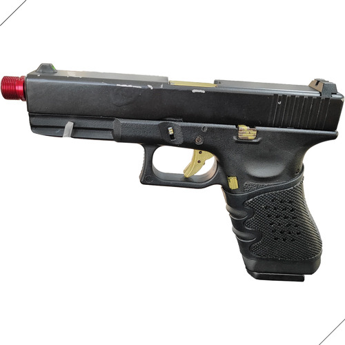 Pistola Airsoft Gbb R17 Glock Custom Green Gás 6mm Seminova