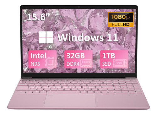 Laptop Auusda Intel N95 32gb Ram 1tb Ssd Windows 11 Pink