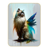 Cuadro Con Imagen De Gato Ragdoll Con Alas, Decoración Moder