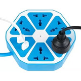 Multitoma Hexagonal Alargue Enchufes 5 Toma Corriente 2 Usb