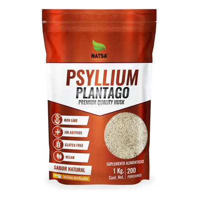 Psyllium Husk Plantago 1 Kg, 100% Puro, 200 Porciones, El mas Vendido, Calidad Premium | Envío gratis