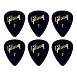 Palhetas Gibson Standard Thin Preto Kit C/6 Fina