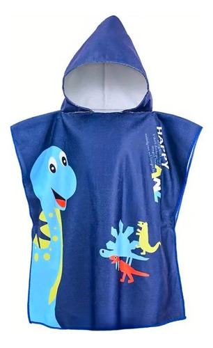 Toalla Infantil Salida De Baño Niños Dinosauro Capa Poncho